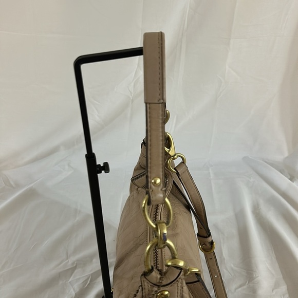 Coach F22925 Hobo Kristin Sand-light Tan-gold Exotic Embossed Leather Bag - Picture 6 of 14